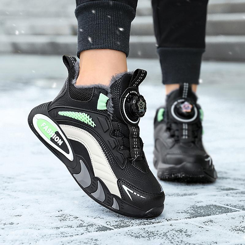 Winter Children Anti Slip Wear Resistant Velvet Warm Cotton Shoes Sports Leisure Sneakers Snow Boots for Kids