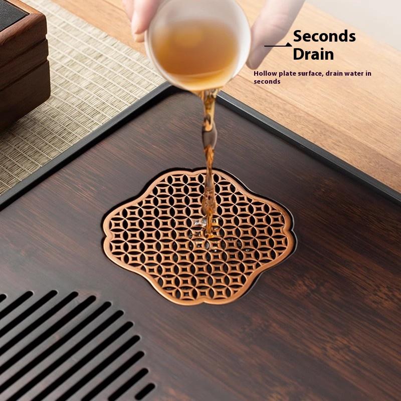 Gianxi Tavă de ceai Set de ceai Tavă de ceai Platformă de preparare a ceaiului uscat Tavă de bambus Tavă pentru ceremonia ceaiului Platformă mică de depozitare a apei pentru ceai