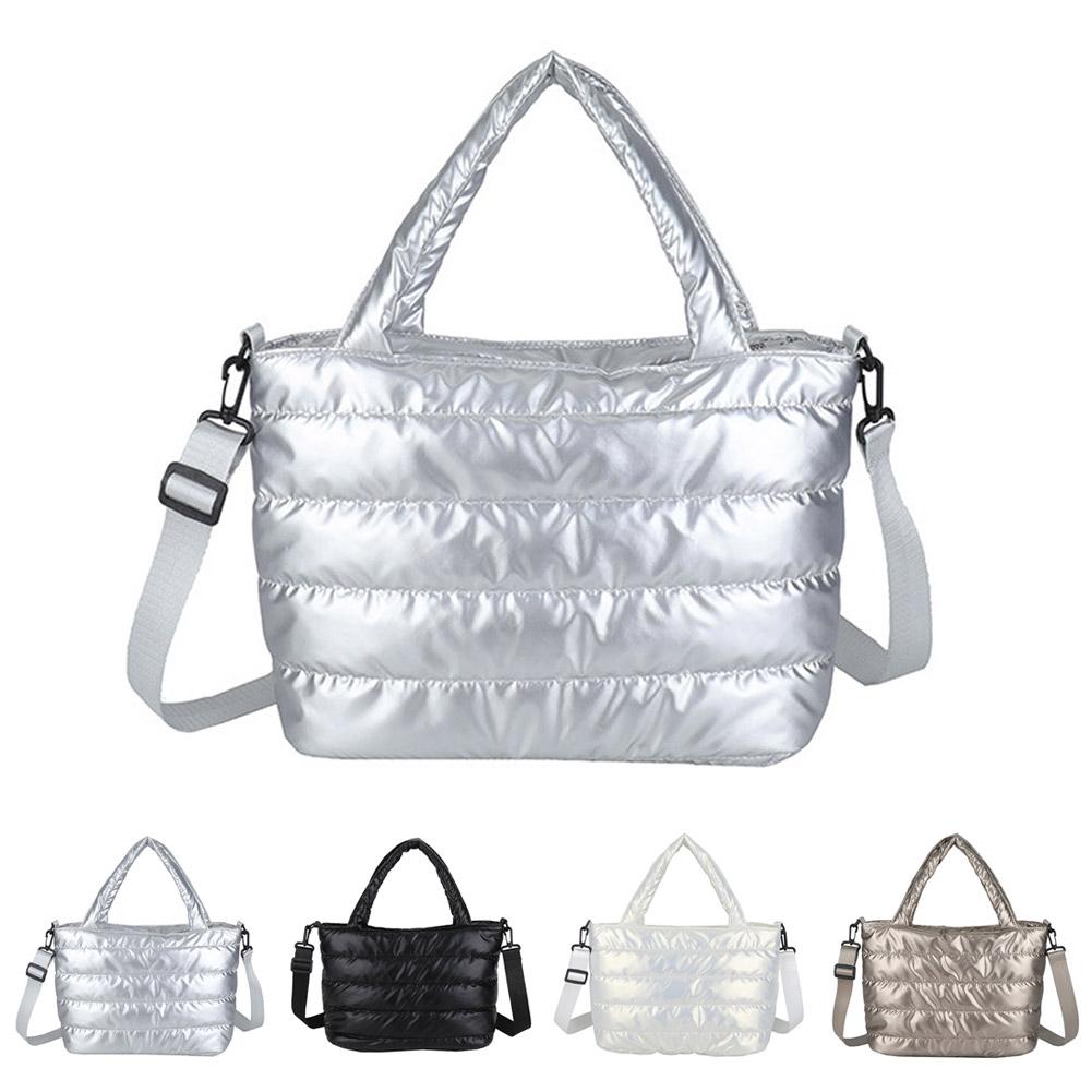 Christmas Bags Women Winter Handbags Mobile Space Glossy Female Bags Cotton-padded Jacket Shoulder Handbag