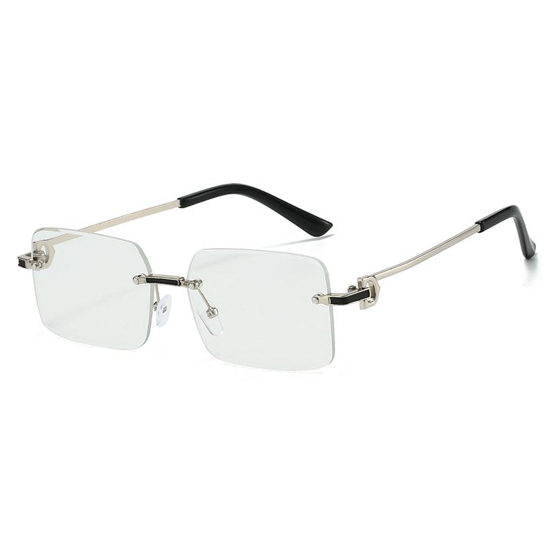 High Quality Rimless Square Metal Sunglasses Women Men Exquisite Fashion Brand Sun Glasses Party Travel Lady Man Glasses UV400