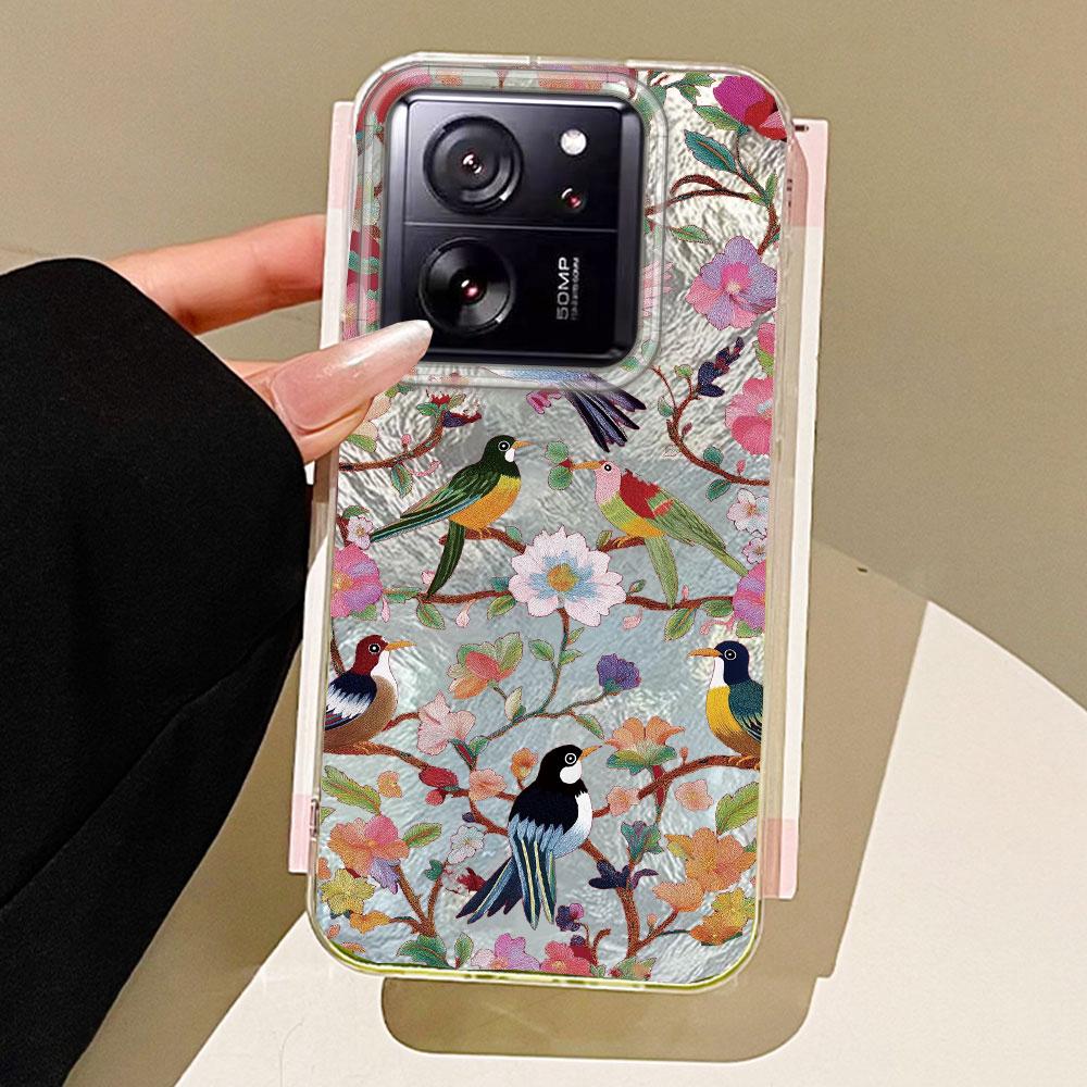 

Черный Кот Лиса Вихревая Текстура Женский Чехол для Телефона для Xiaomi 13T 14T 11 Lite Poco X5 M6 Pro X6 X3 Pro NFC C75 C71 C65 C61 M5S Чехол Redmi A3 or A3X белый