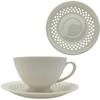 WHITE CERAMIC CUP 260ml WITH OPENWORK SAUCER FOR COFFEE AND TEA
