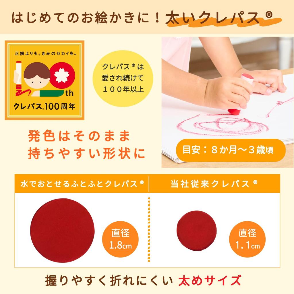 Sakura Crepas Washable First Futofuto Crepas 6 Colors Limited First Drawing Set WPL6-01A