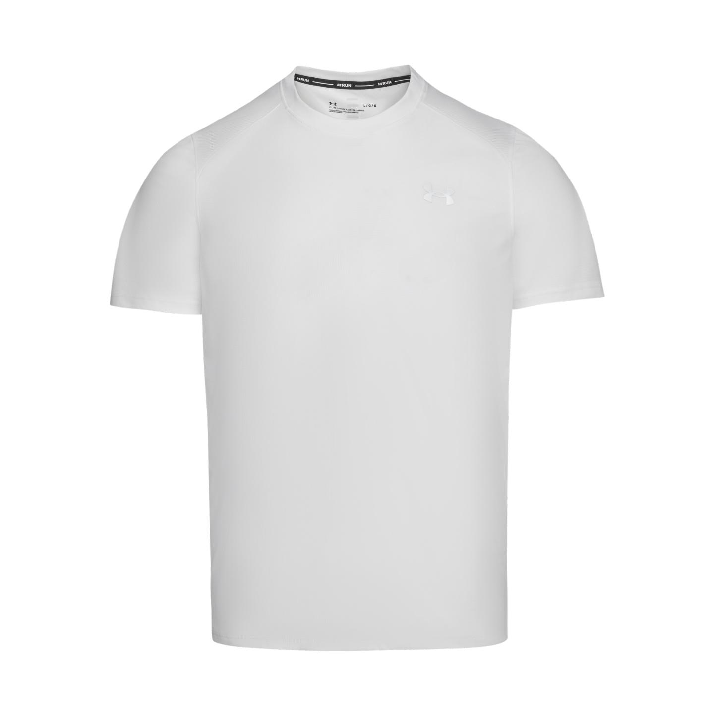 Under Armour Coolswitch Running Sports Fitness Comfortable Sweat-Wicking Lightweight Classic Short Sleeve T-Shirt Men tops White 1371129-102 S
