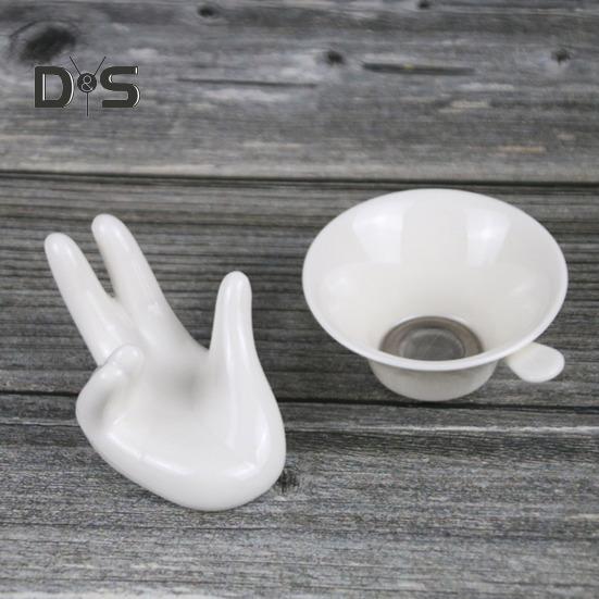 Suport pentru ouă în formă de mână, construcție ceramică robustă, întreținere ușoară, suport pentru ouă fierte, recipient pentru birou, decorare