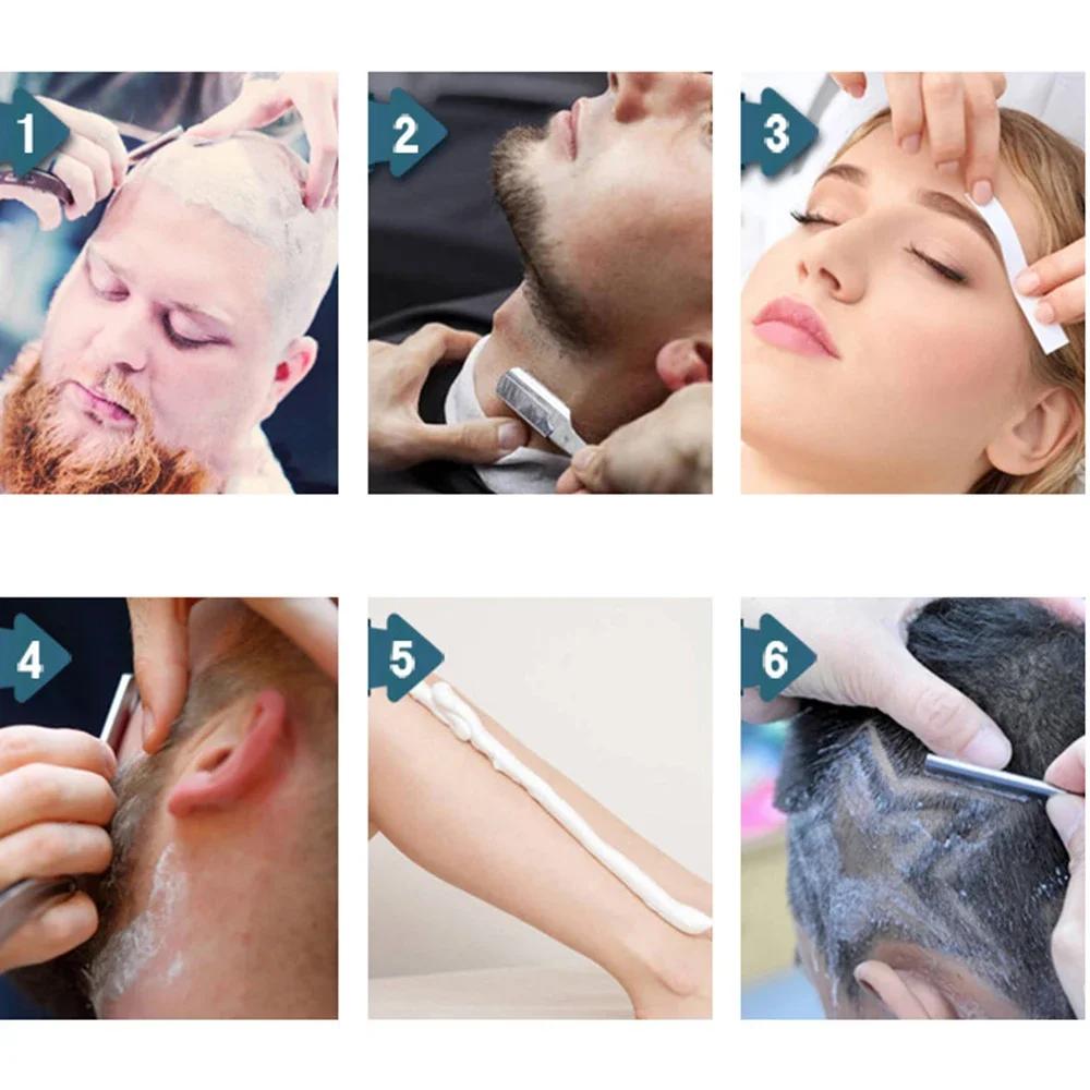Barbershop Herrenrasierer Rasiermesser mit gerader Klinge Barbier Rasiermesser Klingen Manuelle Bartrasur und Pflege Austauschbare Klingen Shavette Geschenk für Männer