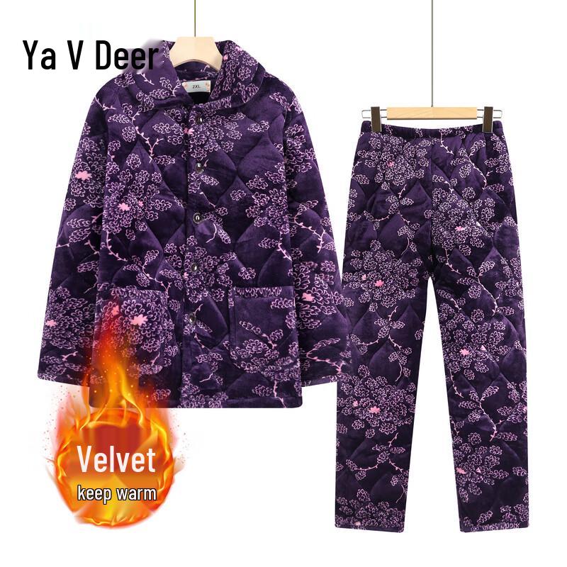 

Yalu Elderly Women s Winter Thermal Pajama Set 2XL (110-125 jin)