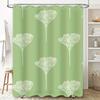 Modern Style Solid Color Ginkgo Leaf Shower Curtain made of Waterproof Polyester Fabric for Bathrooms Decorations Green White 18