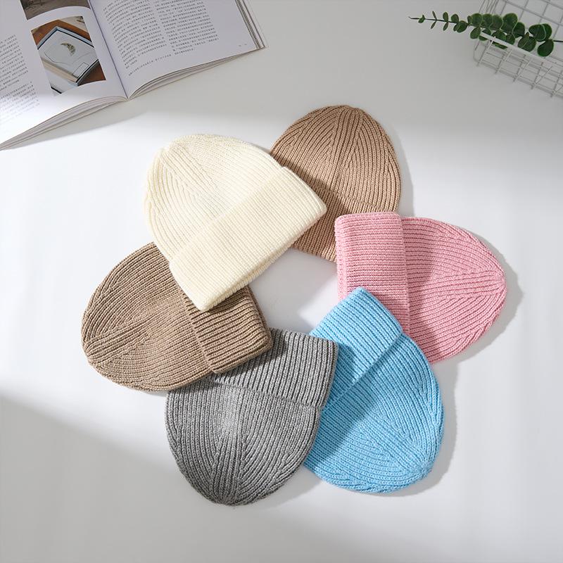 2025 Autumn/Winter Unisex Thick Knit Wool Hat - European & American Inspired Korean Style