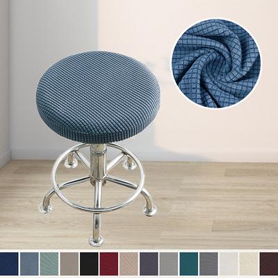 Funda de Silla Redonda de Color Sólido Engrosada Funda para Taburete de Comedor Funda Elástica para Cojín de Silla Lavable Extraíble Funda para Asiento