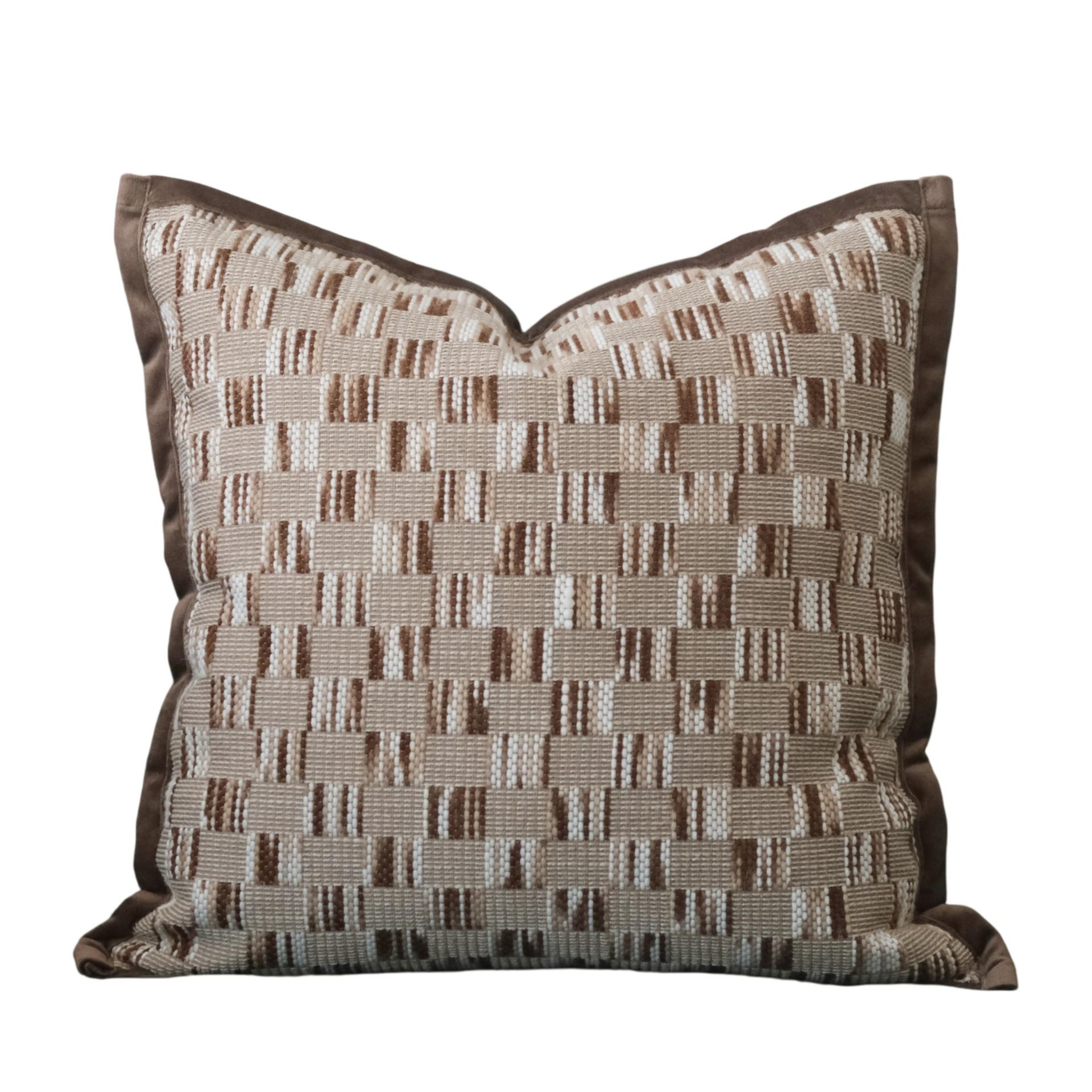 30X50/45X45CM Housse de coussin décorative tissée marron style nordique simple pour maison d'hôtes Housse de coussin décorative pour la maison 30x50cm