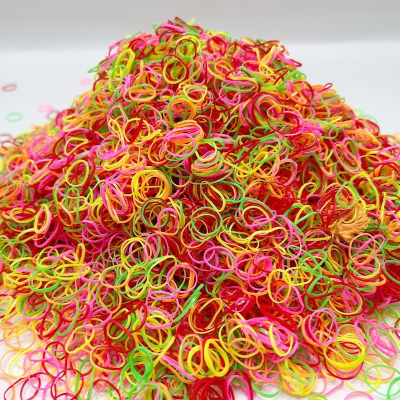 8024 Colorful Children's Hair Ties – Small High-Elastic Rubber Bands, One Pound Pack