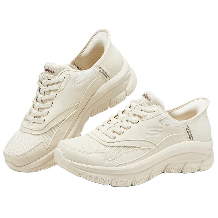 Skechers Slip-Ins Comfortable Fashion Low-Top Casual Shoes Women Sneakers Beige 158860-OFWT