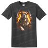 Dog with Chains and Fire Graphic T Shirt Cool Animal Tee for Dog Lovers