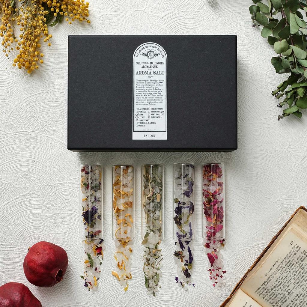 BALLON Aroma Bath Salt Gift Set X 5 with Mimosa (20g Bottles)
