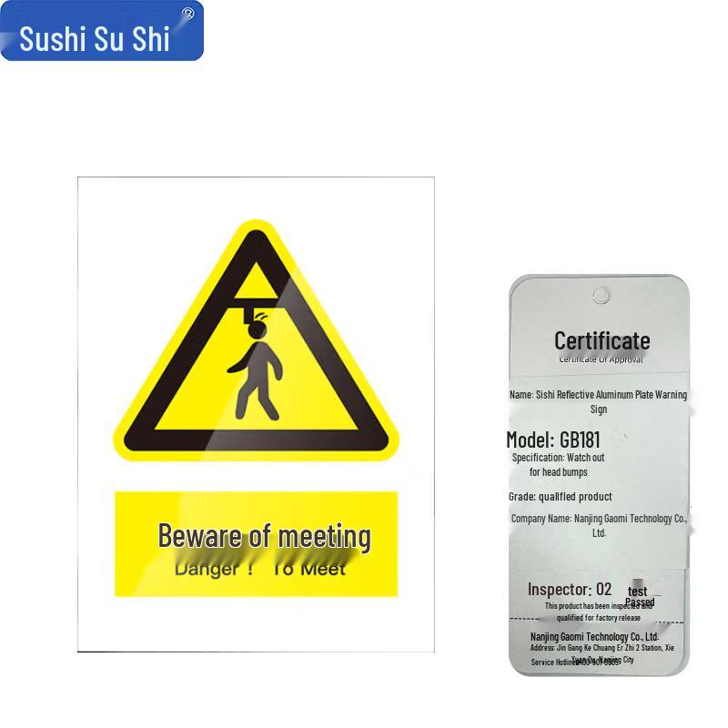 Reflective Aluminum  Mind Your Head  Warning Sign