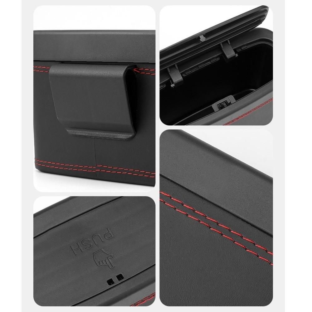 Multi-functional Car Press-down Storage Box PU Leather Hanging Storage Bin  for Wet and Dry Use