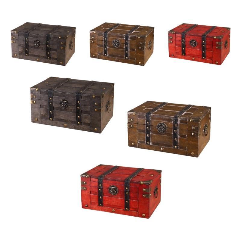 Cofre de Almacenamiento de Madera Maciza Caja de Madera con Tapa Elevable, Cierre Frontal y Asas Laterales para Almacenamiento en Mesa en Diferentes Habitaciones