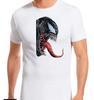 Venom T-shirt  Face In 100 % Polyester In White Tee In UK SIZE LARGE