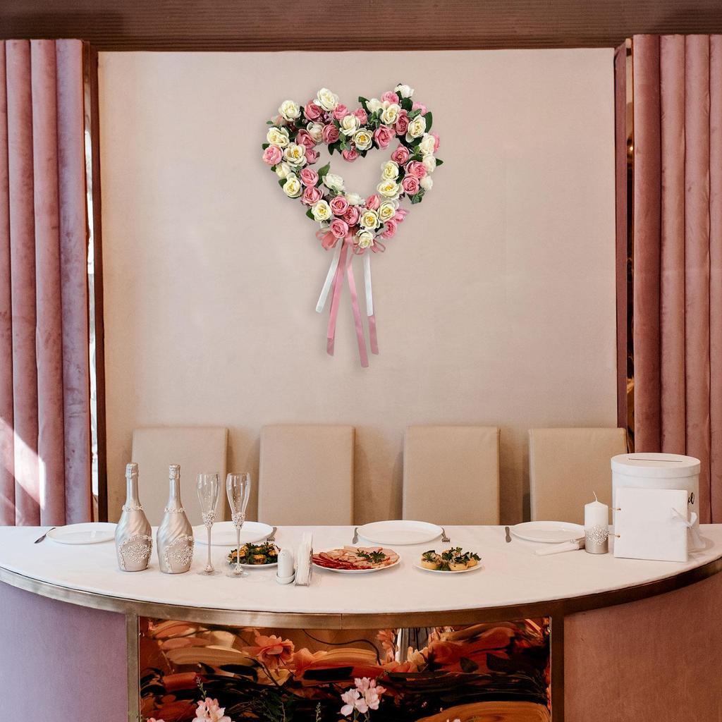 Heart Wreath Valentine Heart Wreath Photography Props Party Supplies Front Door Hanging Wreath Valentine Wreath for Farmhouse