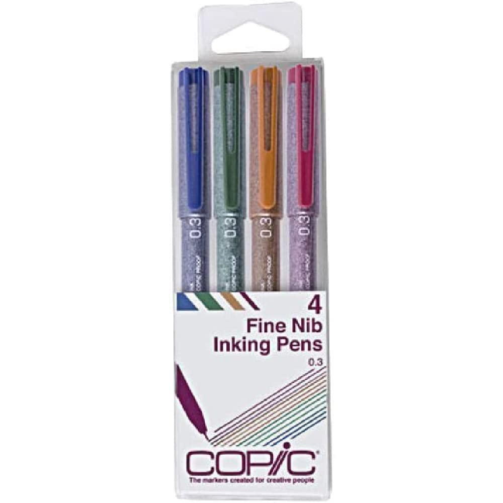 COPIC Multiliner Color Set (4 Pens) for Drawing and Illustration