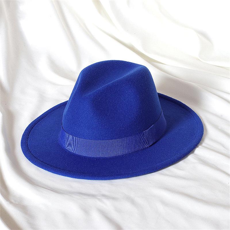 Skórzany Różowy Kapelusz Fedora z Szerokim Rondem Jazzowy Kapelusz Jesień/Zima Klasyczny Elegancki Kapelusz Panama Kapelusz Dżentelmena Sombrero