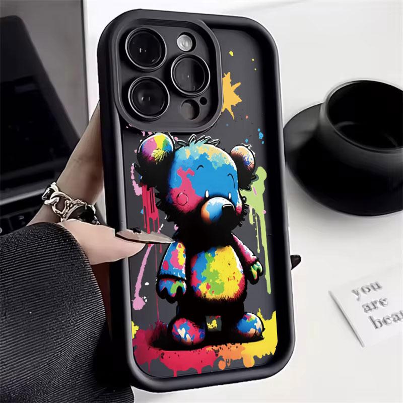Cartoon Anger Rabbit Soft TPU Case For iPhone16 11 12 13 14 15 Pro Max X XR XS 7 8 Plus SE 2022 Shockproof Silicone Bumper Cover