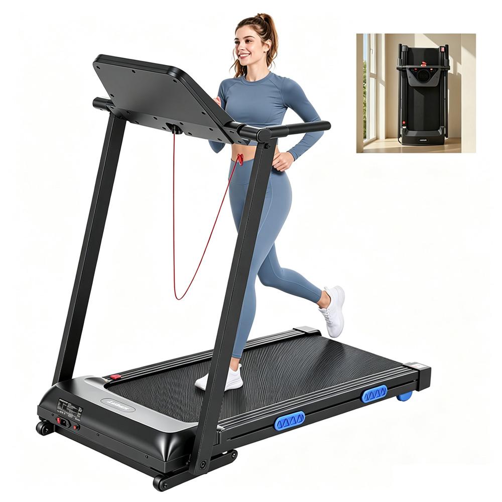 PB602A 3.0 HP Home Folding Electric Treadmill- 600W Brushless Motor,Power Incline,1–12 km/h,Desk/Tablet Holder,Bluetooth Connectivity,Fitshow App.