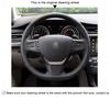 Black PU Faux Leather Steering Wheel Cover for Citroen C3 C3-XR 2015- C4 2016- Peugeot 408 2014- Traveller