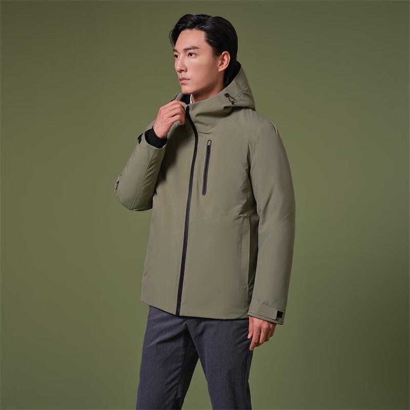 Tanboer Men's Detachable Hooded Business Goose Down Jacket TA232391