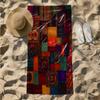 1pc Vibrant Floral and Ornamental Patterns Collage 2D Printed Microfiber Beach Towel, Quick Dry Super Absorbent. Great for Beach