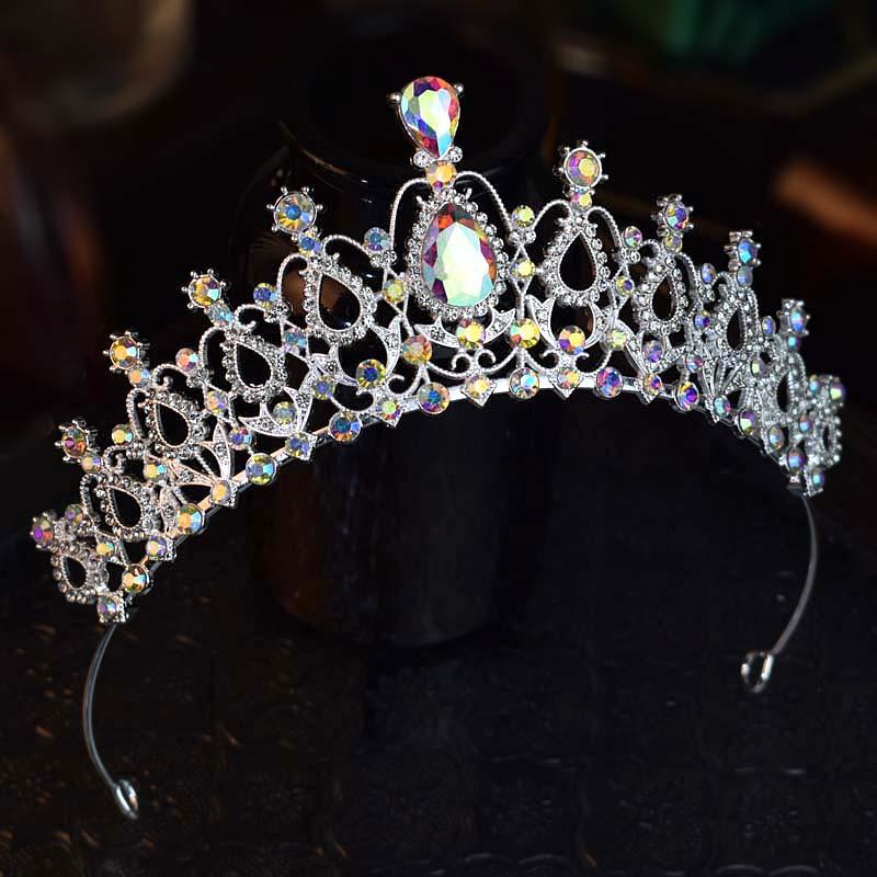 

Европейские и американские свадебные короны Красочные хрустальные украшения для волос Короны принцессы на день рождения Макияж Аксессуары для церемонии награждения и выступления