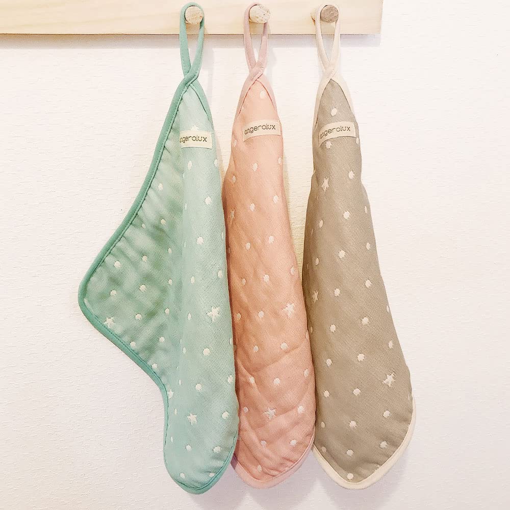 Angerolux Nursery Hand Gauze with Made In Moss Gray Towel, 6-Layer Loops, Japan,