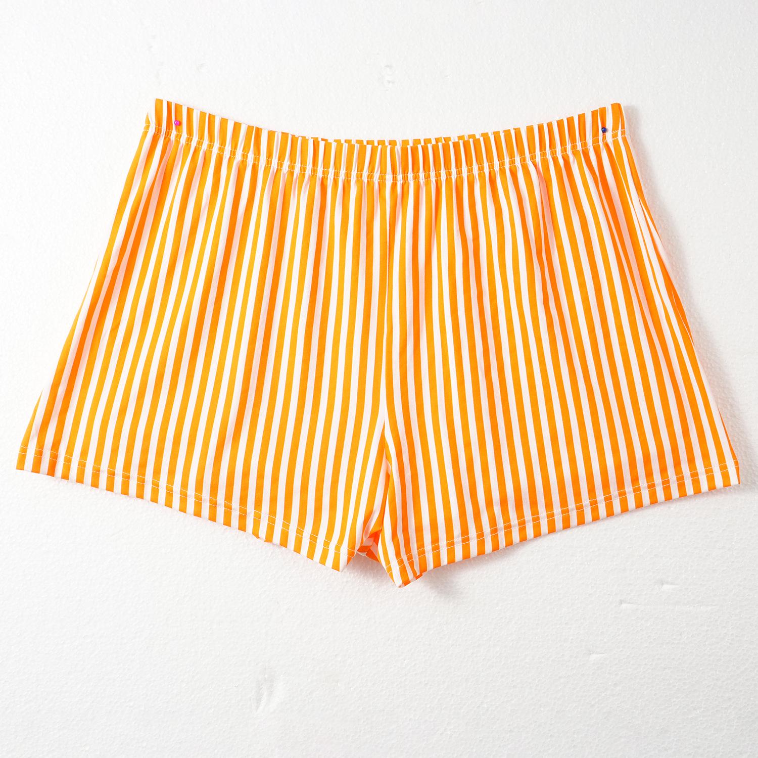 

Европейские и американские мужские полосатые дышащие боксеры-брифы - Большой размер, Повседневное нижнее белье с четырьмя углами S оранжевый