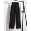 Large Size Women's Clothing Chubby Girl Hong Kong Style Retro Artsy Spring/Summer New Arrival Elastic Waist White Loose-Fitting Wide-Leg Trousers Tide