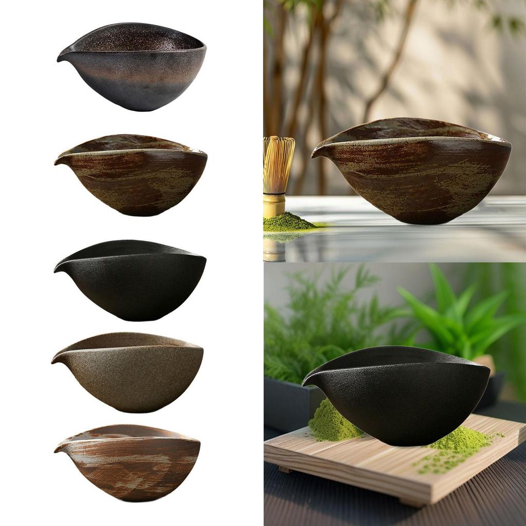 Porcelain Matcha Bowl 180ml Matcha Accessory Traditional Pouring Spout