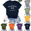 Women Casual Letter Printing Short Sleeves  Loose T-Shirt Blouse Tops