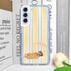 Cute Sausage Dog Phone Case for Samsung Galaxy A14 A22 A16 A55 A54 A36 A53 A13 A15 A25 A52 Dachshund Striped Printed Soft Covers