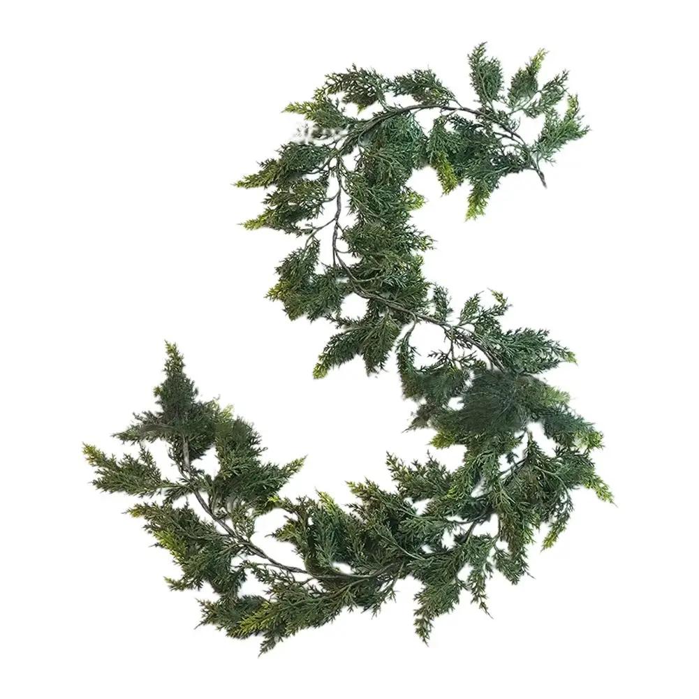 

180cm Christmas Soft Rubber Texture Pine Leaves Pine And Christmas Xmas Rattan Pine Needles Decor Pine Home Cypress Popular V8A0