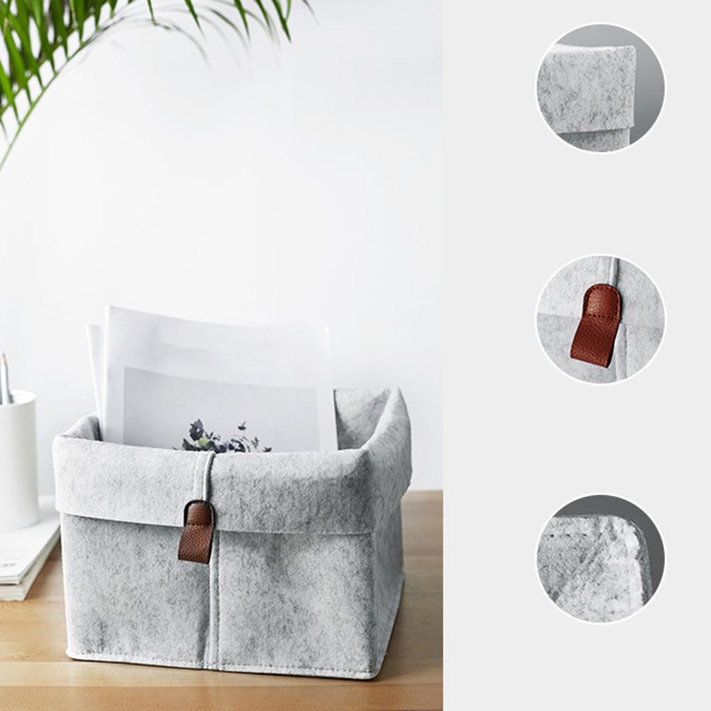 BHBL Nordic Felt Storage Basket Living Room Tea Table Sundries Storage Basket Cloth Felt Storage Box Bedroom Socks Grey