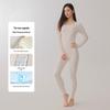 Women's Plus Size Double-Sided Flannel Underwear Set - Pure Cotton, Thick Round Neck Base Layer for Autumn and Winter
