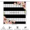 Watercolor Floral Bath Shower Curtain With Name Custom Decor For Bathroom