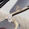 Lunettes de soleil à bords taillés en diamant Dames Vintage Européennes et Américaines Métal Demi-monture Lunettes de soleil d'extérieur Crème solaire Y2k