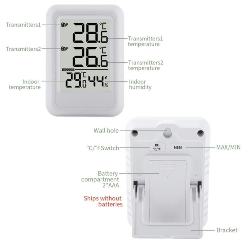 

Digital Hygrometer Thermometers Temperature Humidity Monitor with 2 Sensors CHINA