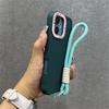 Luxury Wrist Strap Bracelet Lanyard Phone Case For 15 16 17 Pro Max 14 13 12 11 X XS Collision Color Lens Protector Cover