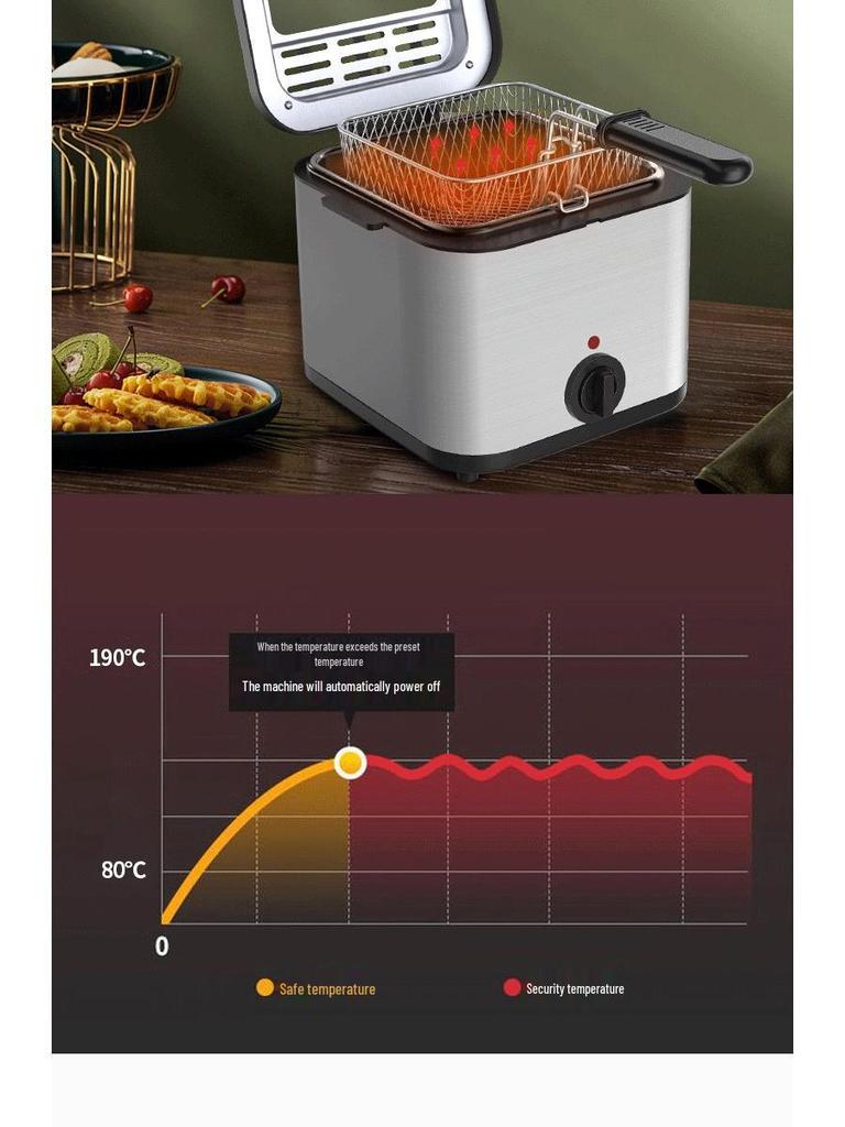 Electric Deep Fryer, 2.5L Large Capacity, with Fry Basket for French Fries