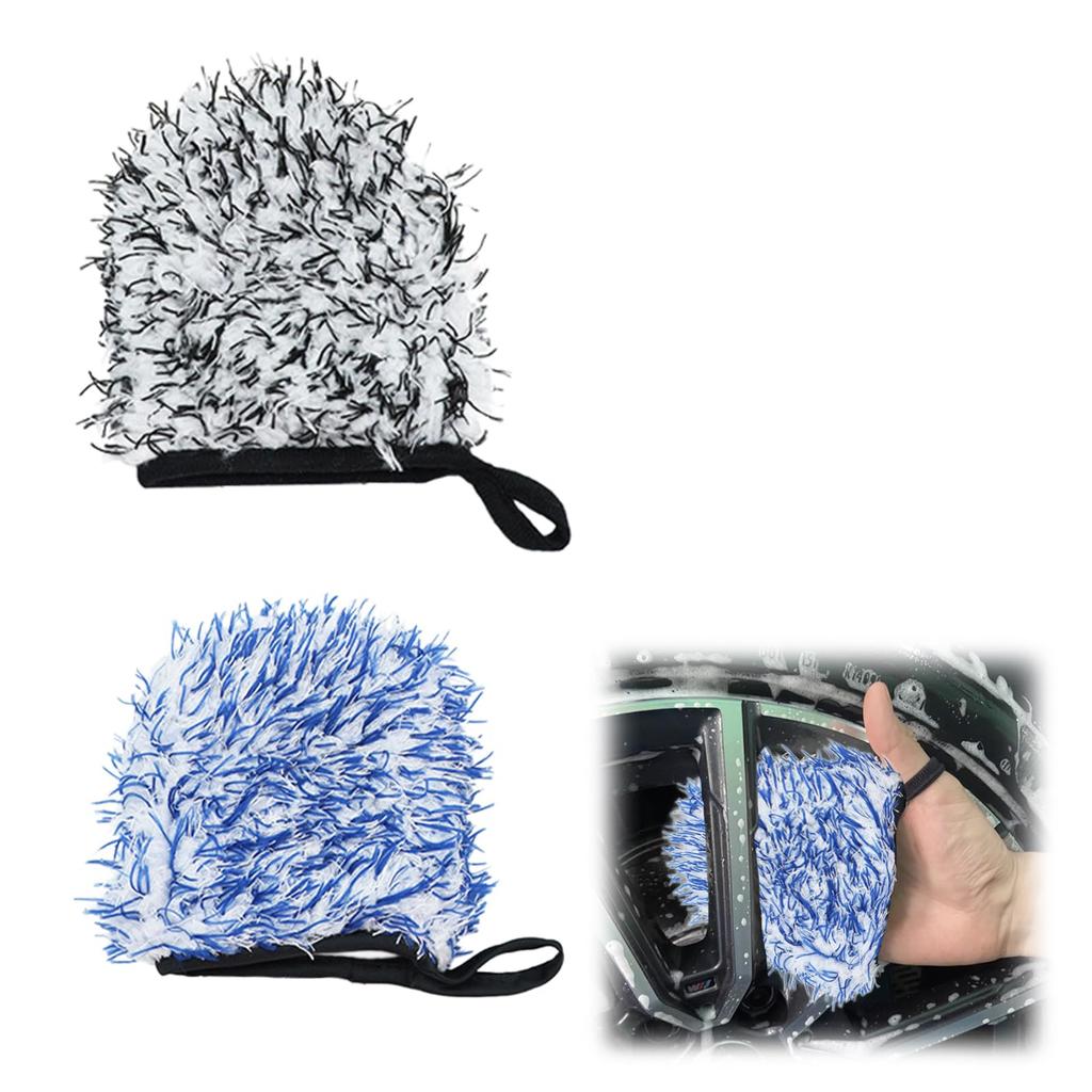 Doyime Car Wash Car Wash Mitt of Microfiber Wheel Car Wash Mouton Car Wash No Scratch Strong 1 1 Gray Gloves, (Set 2), Mitt, Supplies, Double-Sided