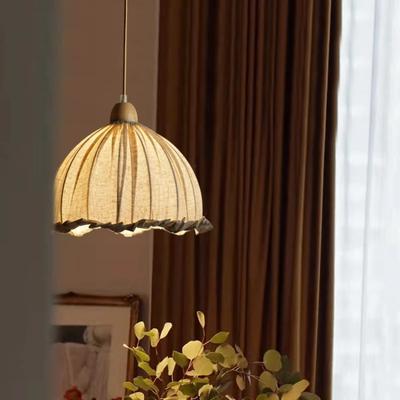 Japanese Southeast Asian Retro Cotton Linen Chandelier Room Decor Bedroom Living Room Pendant Lamp Restaurant Led Lights Lustre