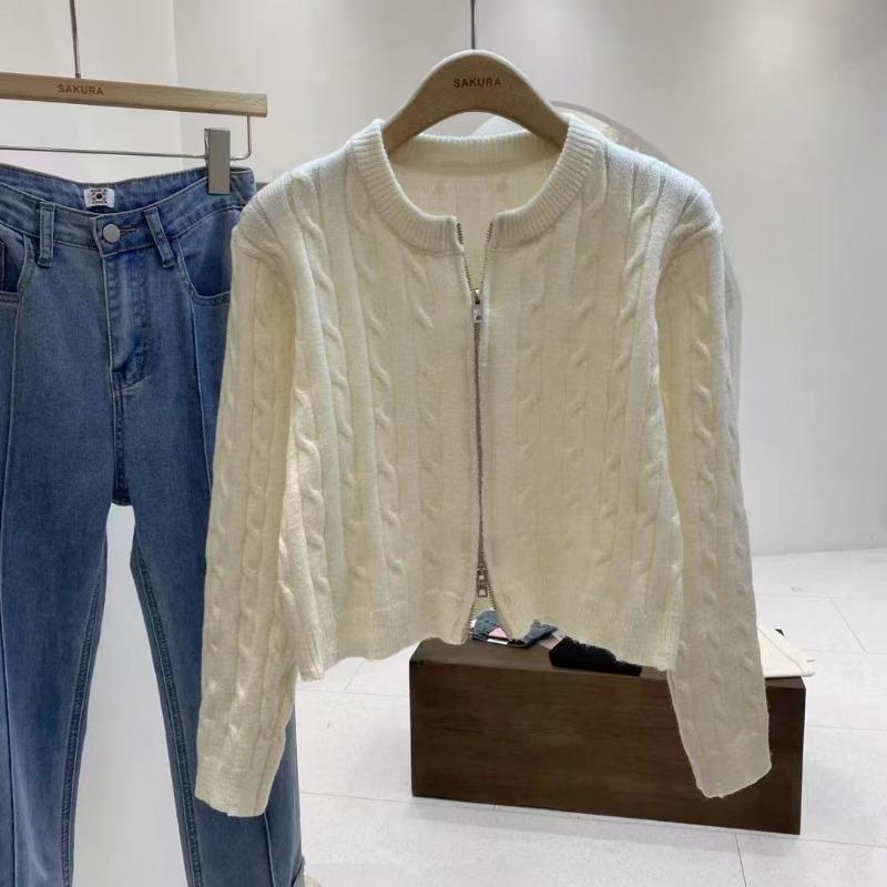 Strickpullover Damen Strickjacken neue Herbst- und Winter rotes kurzes Oberteil gepaart mit Strickjacke High-End-Pulloverjacke