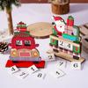 Wooden Christmas Advent Calendar Santa Claus Car Wooden Ornament Santa Calendar Ornaments  Desktop